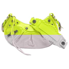 Balenciaga-Le Cagole XS Arena Sac Hobo en Cuir d'Agneau 2 Voies Fluo-Autre