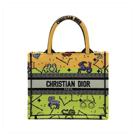 Dior-Book Tote Small Embroidery Canvas Tote Bag Yellow-Yellow