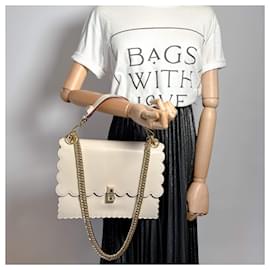 Fendi-Kan I CalfSkin Leather Top-handle Bag Beige-Beige