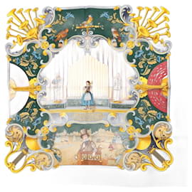 Hermès-Foulard 90 Soie Orgauphone et Autres Mécaniques Marine-Bleu Marine