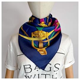 Hermès-Foulard 90 Silk Grand Manege Navy-Navy blue