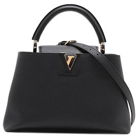 Louis Vuitton Borsa Capucines PM in pelle Taurillon nera a 2 modi Nero