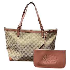 Gucci-Gucci GG Canvas Tote Bag-Beige,Orange