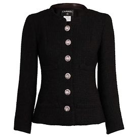 Giacca Chanel in tweed nero Nero