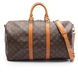 Louis Vuitton-Louis Vuitton Keepall Bandouliere 45 Boston Bag-Brown