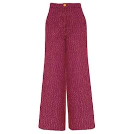 Chanel-Tweed  purple & white trouser-Purple