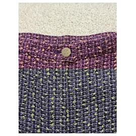 Chanel-Tweed  purple & white trouser-Purple