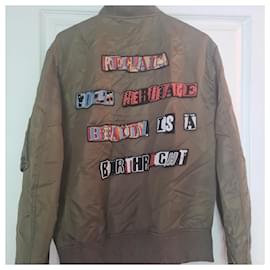 Valentino-Jamie Reid embellished aviator jacket-Khaki