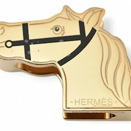 Hermès-Anneau de foulard en or Hermes-Doré
