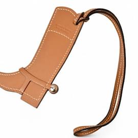 Hermès-Hermes Paddock Handbag Charm-Brown,White