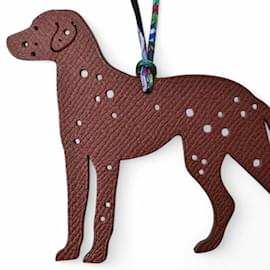 Hermès-Hermes Dalmatian Motif Handbag Charm-Brown,Black