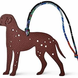 Hermès-Hermes Dalmatian Motif Handbag Charm-Brown,Black