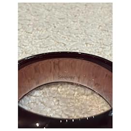 Yves Saint Laurent-Bracelet Jonc Dôme En Résine-Brown