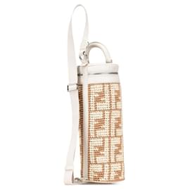 Fendi-Fendi Zucca Bottle Holder Shoulder Bag-Beige,Cream
