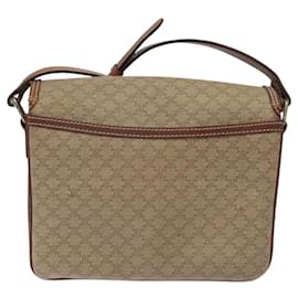 Céline-CELINE Macadam Canvas Shoulder Bag PVC Beige Gold Auth 117083-Beige,Golden