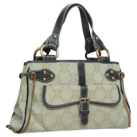 Céline-CELINE Paris Macadam Canvas Hand Bag Peppermint Auth BD1575AM-Other