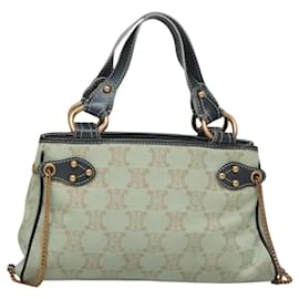 Céline-CELINE Paris Macadam Canvas Hand Bag Peppermint Auth BD1575AM-Other