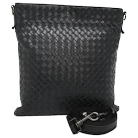 Autre Marque-BOTTEGA VENETA INTRECCIATO Shoulder Bag Leather Black Silver Auth ep8445-Black,Silvery