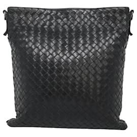 Autre Marque-BOTTEGA VENETA INTRECCIATO Shoulder Bag Leather Black Silver Auth ep8445-Black,Silvery