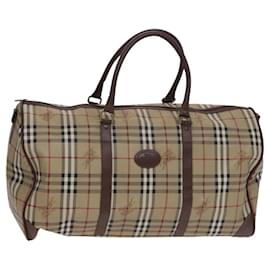Autre Marque-Burberrys Nova Check Boston Bag PVC Beige Auth yk17750-Beige