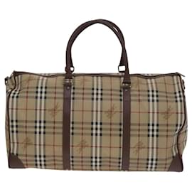 Autre Marque-Burberrys Nova Check Boston Bag PVC Beige Auth yk17750-Beige