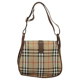 Autre Marque-Burberrys Nova Check Shoulder Bag Canvas Beige Gold Auth ep8568-Beige,Golden