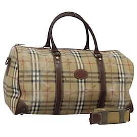 Autre Marque-Burberrys Nova Check Boston Bag PVC 2way Beige Auth EC382-Beige