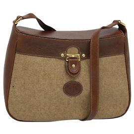 Borsa a Spalla GUCCI PVC Marrone Oro Auth ep8569 Marrone D'oro