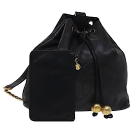 Chanel-CHANEL Chain Matelasse Backpack Lamb Skin Black CC Auth BA010-Black