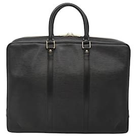 Louis Vuitton-LOUIS VUITTON Epi Porte Documents Voyage Business Bag Black M54472 Auth ep8479-Black