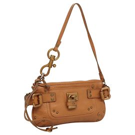 Chloé Chloe Paddington Accessory Pouch Leather Brown Auth BD1718 Brown