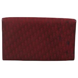 Christian Dior-Christian Dior Trotter Canvas Chain Shoulder Bag Red Gold Auth 116208-Red,Golden
