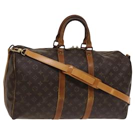 Louis Vuitton-LOUIS VUITTON Monogram Keepall Bandouliere 45 Boston Bag M41418 LV Auth BD1227-Monogram