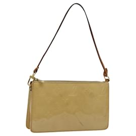 Louis Vuitton-LOUIS VUITTON Monogram Vernis Lexington Accessory Pouch Beige M91010 Auth MX028-Beige