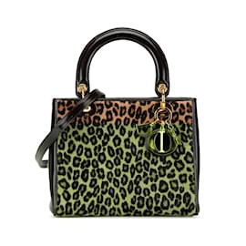 Christian Dior-Christian Dior Leopard Lady Handbag-Brown,Beige