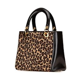Christian Dior-Christian Dior Leopard Lady Handbag-Brown,Beige