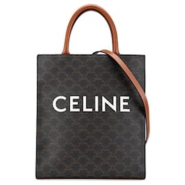 Céline-Celine Triomphe Vertical Cabas Large Handbag-Brown