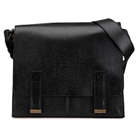 Saint Laurent-Saint Laurent Black Leather Shoulder Bag-Black
