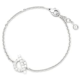 Hermès-Hermes 18K White Gold Diamond Charm Bracelet-Other