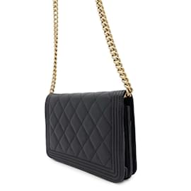 Chanel-Chanel Boy Matelasse Chain Wallet-Black