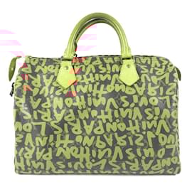 Louis Vuitton-Louis Vuitton Monogram Graffiti Speedy 30 Bag-Orange
