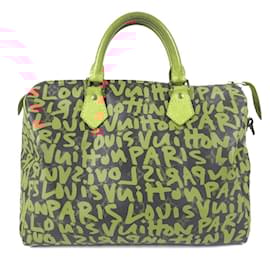 Louis Vuitton-Louis Vuitton Monogram Graffiti Speedy 30 Bag-Orange