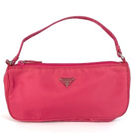 Bolso con placa de logo triangular Prada MV633 Rosa