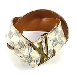 Louis Vuitton-Ceinture Santur Damier Azur Louis Vuitton-Blanc