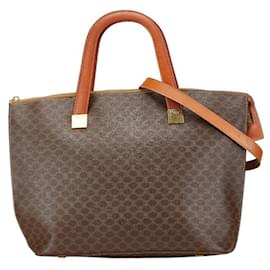 Céline-Celine Macadam Tote Bag-Brown