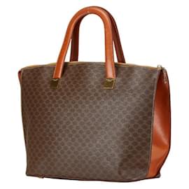 Céline-Celine Macadam Tote Bag-Brown