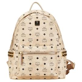 MCM-MCM Visetos Glam Studs Backpack-Beige