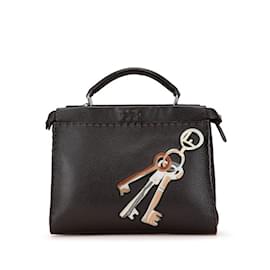 Fendi-Fendi Selleria Peekaboo Fit Mini Key Handbag-Brown