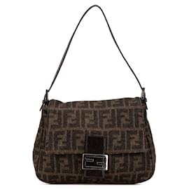 Fendi-Fendi Zucca Mamma Bucket Bag-Brown,Khaki