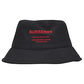 Burberry-Burberry Bucket Hat-Black,Red